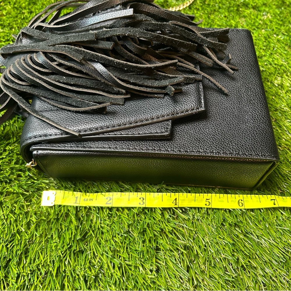 Danielle Nicole Black And Gold Fringe Crossbody B… - image 4